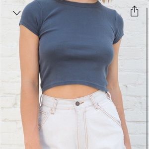 faded navy blue john galt ashlyn top